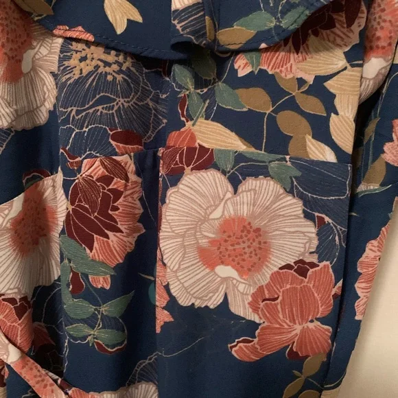 NWT Lulu's Floral High Low Dress with Bluish Teal floral design. - Picture 10 of 10